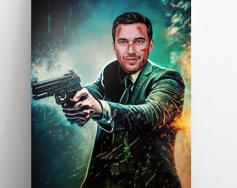 John Wick Portrait | Funny Portrait | Family Gift Ideas | Personalised Mom Gift | Gifts For Her