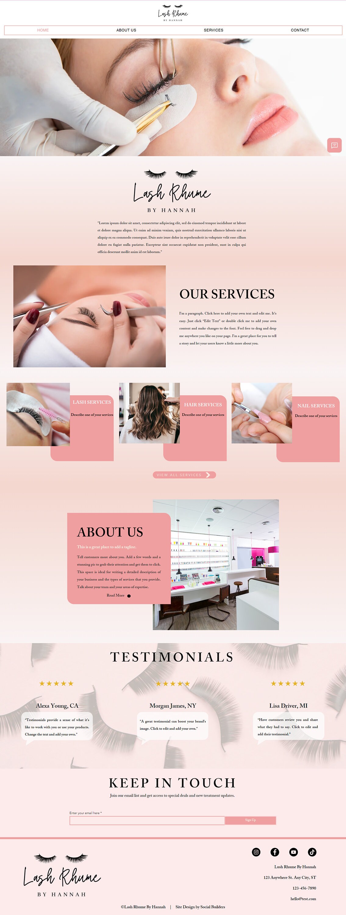 Wix Website Template for Beauty and Wellness Industry , Beauty Salon ...