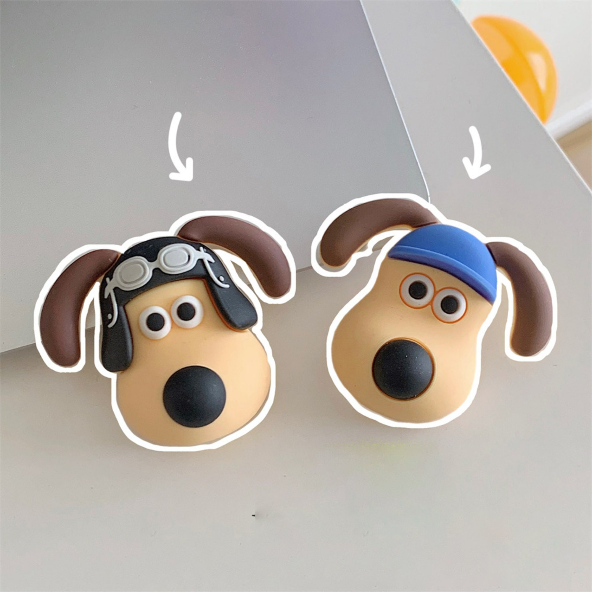 Bigeyes Dog Cartoon Croc Jibbitz Shoe Charms Set of 2pcs Googly Wiggly