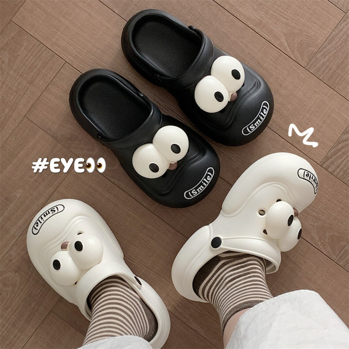 Bigeyes Dog Cartoon Croc Jibbitz Shoe Charms Set of 2pcs Googly Wiggly