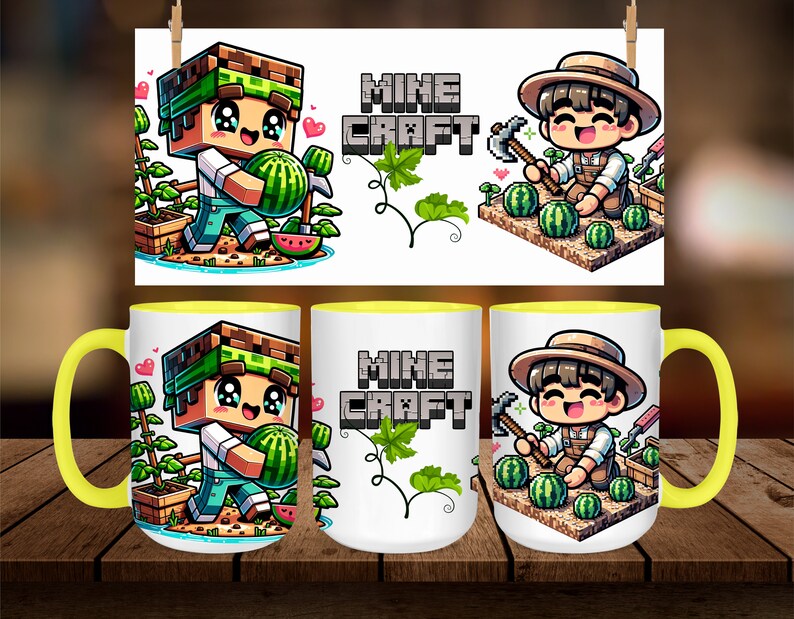 Minecraft Cup Mug Wrap, Digital Designs for Mugs, 11oz and 15oz Mug
