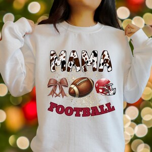 Retro Football Mama PNG: Glitter Sublimation Design (Digital Download)