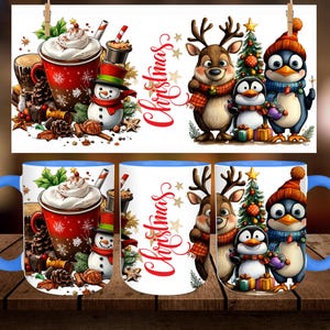 Christmas Mug Wrap: 11oz 15oz Sublimation Design (Digital Download)