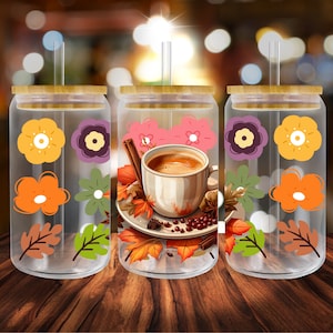 Pumpkin Spice Latte Glass Can Tumbler Sublimation Design (PNG)