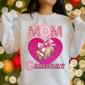 Mama Game Day Football PNG: Glitter Mom Design (Digital Download)