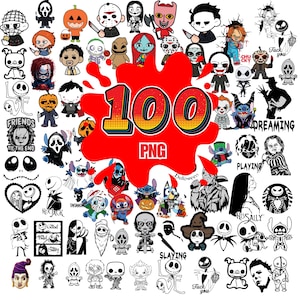 100 Horror Characters PNG, Clipart Bundle, Horror PNG, Scary Cute Horror Characters,  Horror Movie Killers Png, Commercial Use