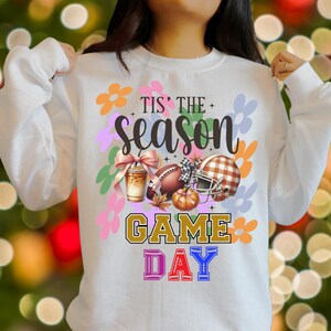 Retro Football Mama PNG: Glitter Game Day Design (Digital Download)