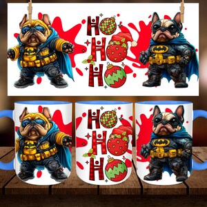 Christmas Dog Cartoon Mug Wrap: 11oz 15oz Sublimation Design (Digital Download)