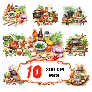 KitchenClipart ,10 High Quality PNGs, Character cartoon Clipart, Instant Digital Download, Card Making, Digital Paper Craft,Commercial Use