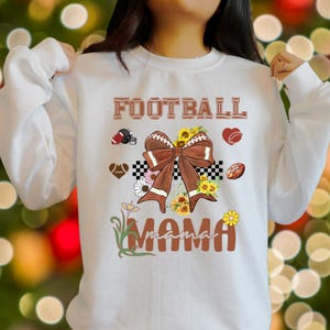 Retro Football Mama PNG: Glitter Sports Design (Digital Download)