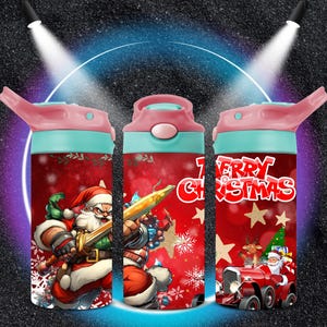 Christmas Cartoon Sippy Cup 12oz Tumbler Wrap (Digital Download)