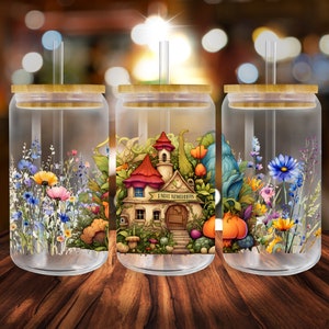 Fall Pumpkin Spice Latte Glass Can Tumbler Sublimation Design (PNG)