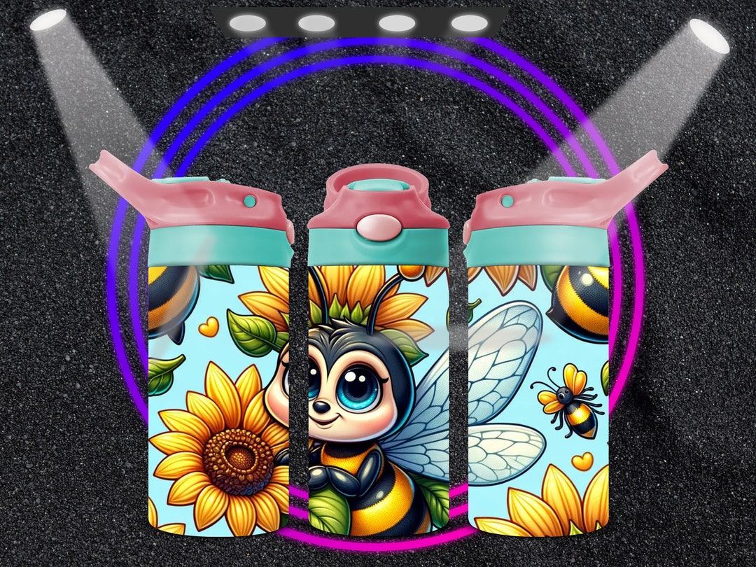 Bee Cartoon 12oz Sippy Cup Sublimation Designs Digital Download, 12oz ...