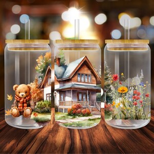 Fall Pumpkin Spice Latte Glass Can Tumbler Sublimation Design (PNG)
