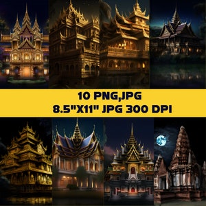 Royal Thai Palace Digital Paper: Junk Journal Pages (Digital Download)