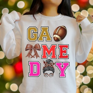 Football Mama PNG: Retro Glitter Game Day Design (Digital Download)