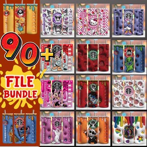Cartoon 3D Tumbler Wrap PNG Bundle: 20oz Skinny Tumbler Sublimation (Digital Download)