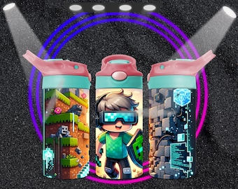 Cartoon 12oz Sippy Cup Sublimation Designs Digital Download, 12oz Tumbler Wrap PNG, Cute Sippy Cup Wrap, Kids Water Bottle