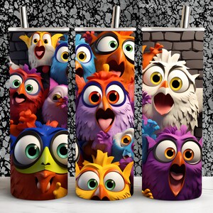 Halloween Cartoon Owls 20oz Tumbler Sublimation Design (Digital Download)