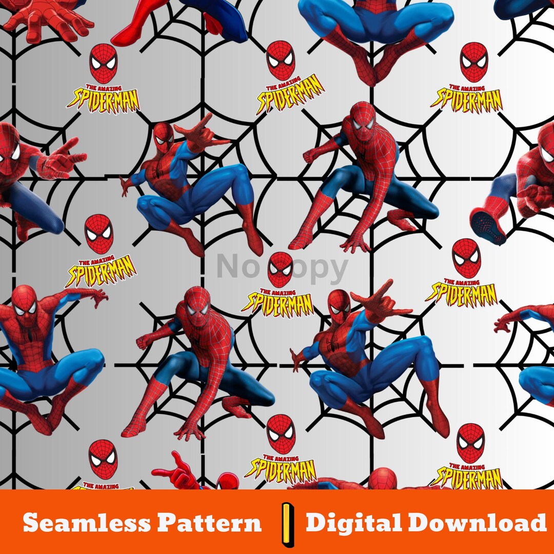 Spider Cartoon Seamless Patterns for Kids,seamless Pattern Digital ...