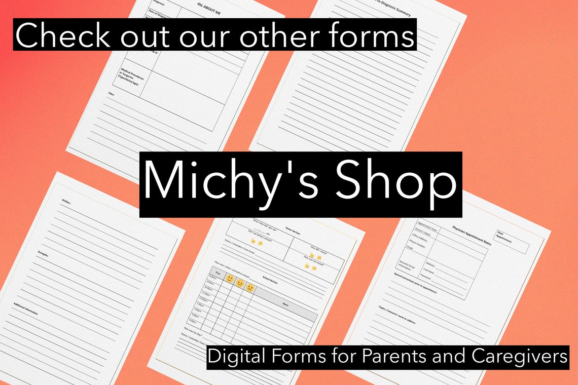 Daily Communication Log Form Autism Special Needs Meeting Etsy