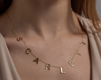 Aangepaste naam brief ketting, gepersonaliseerde naam ketting, eerste naam ketting, gepersonaliseerde cadeau voor haar, meerdere kleuren