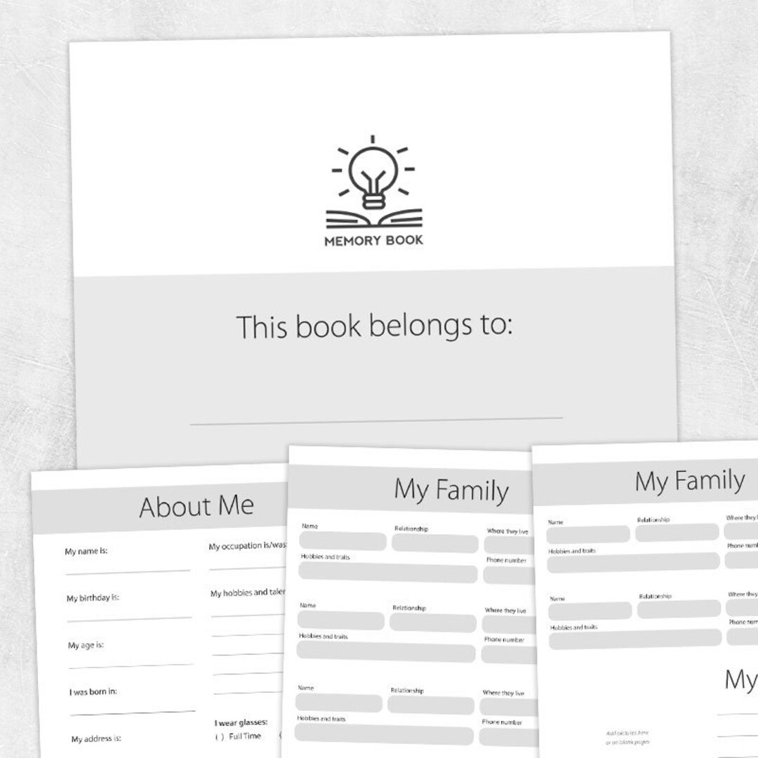 Printable Resource Memory Book Template - Etsy