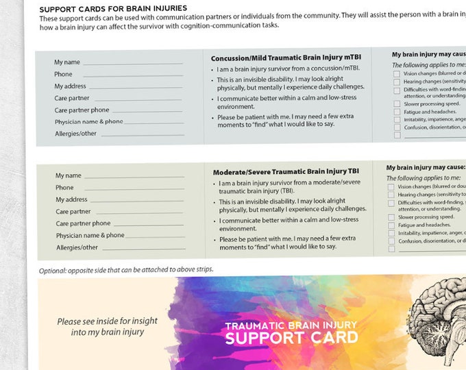 Printable Resource Brain Injury Wallet Cards - Etsy