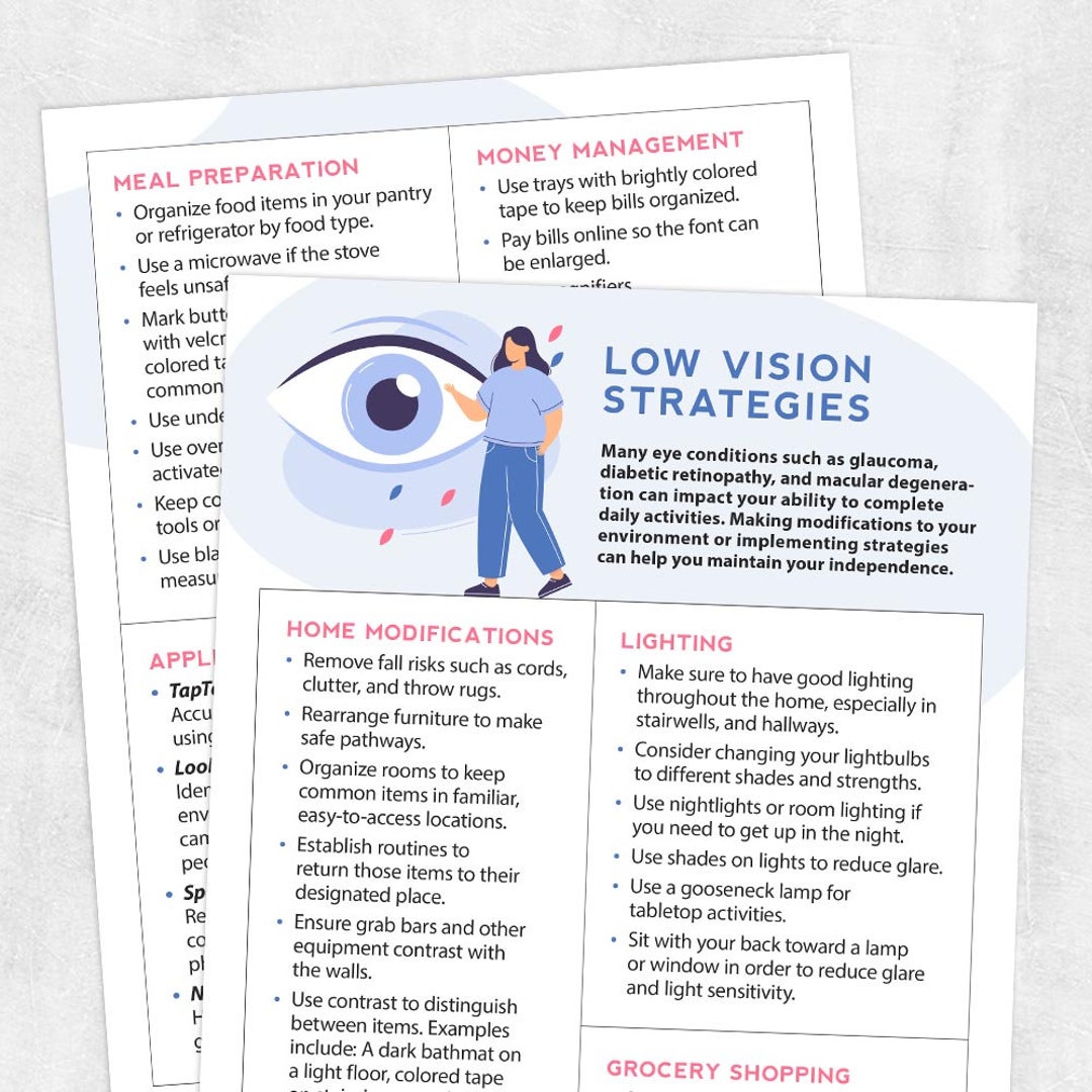 Printable Resource Low Vision Strategies - Etsy