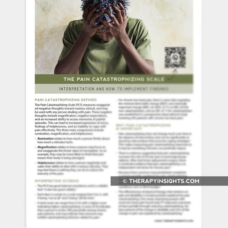 Printable Resource the Pain Catastrophizing Scale: Interpretation and ...