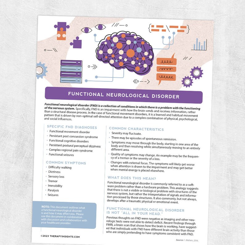 Printable resource functional neurological disorder etsy