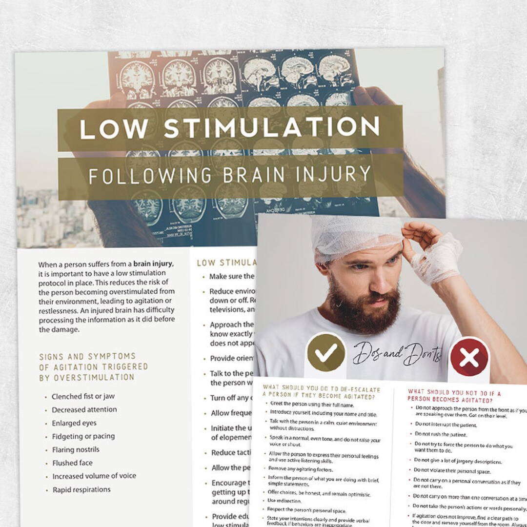 Printable Resource Low Stimulation Following Brain Injury Etsy