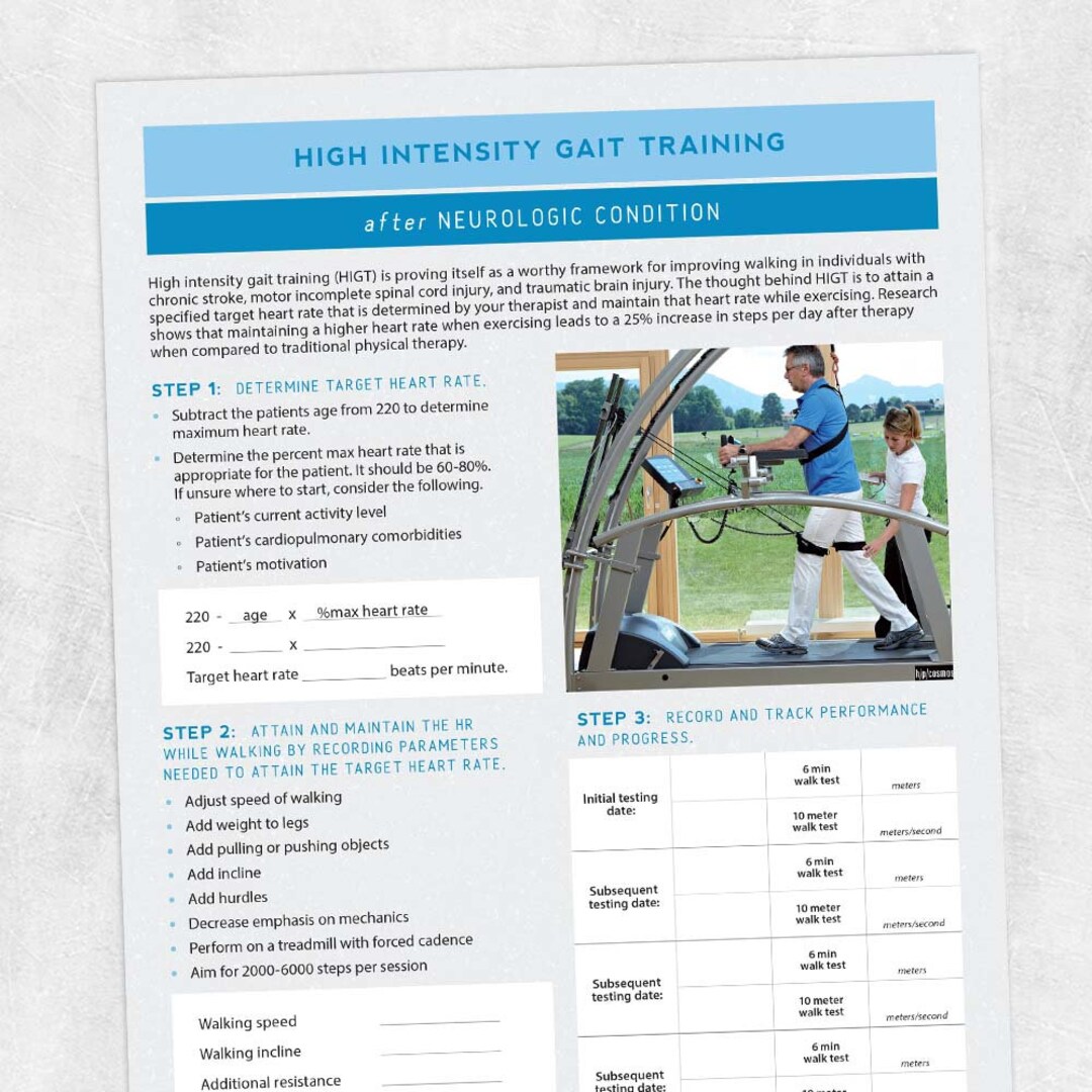 High Intensity Gait Training After Neurologic Condition Etsy