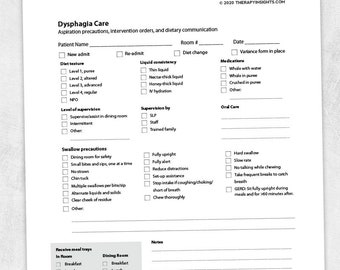 Printable resource - Aspiration Precautions Communication Form