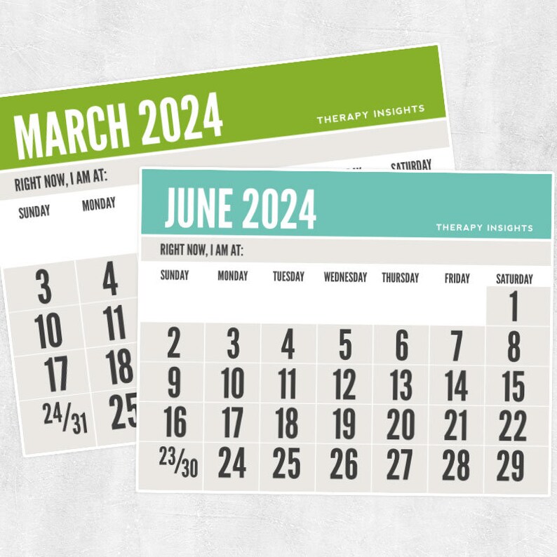 Printable 2024 Low Vision Calendar Etsy