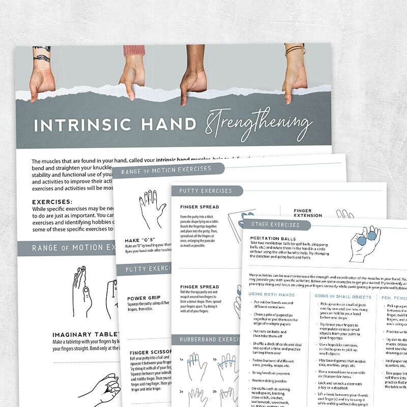Printable Resource Intrinsic Hand Strengthening Etsy