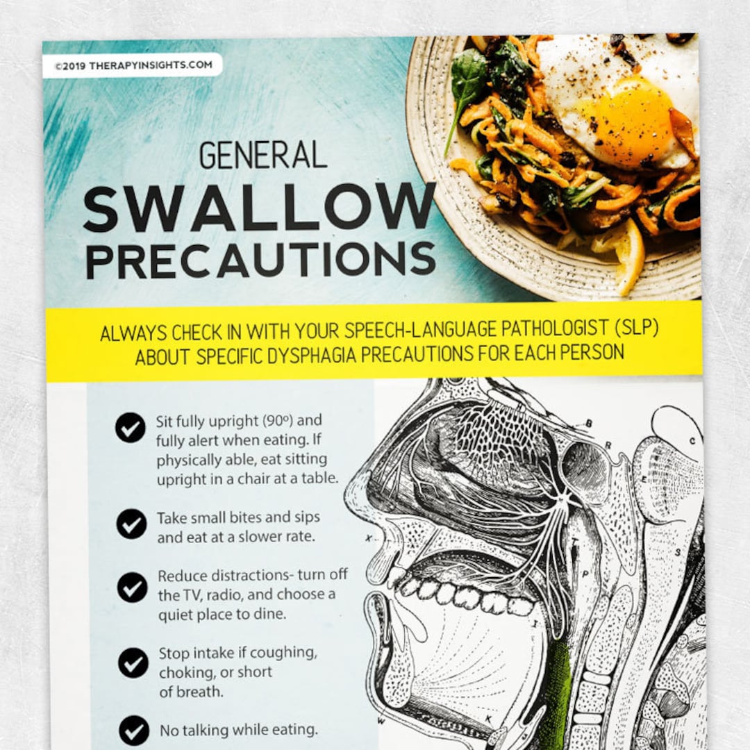 Printable Resource General Swallow Precautions Etsy