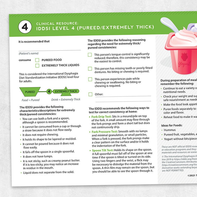 Printable Resource IDDSI Level 4 pureed/extremely Thick - Etsy
