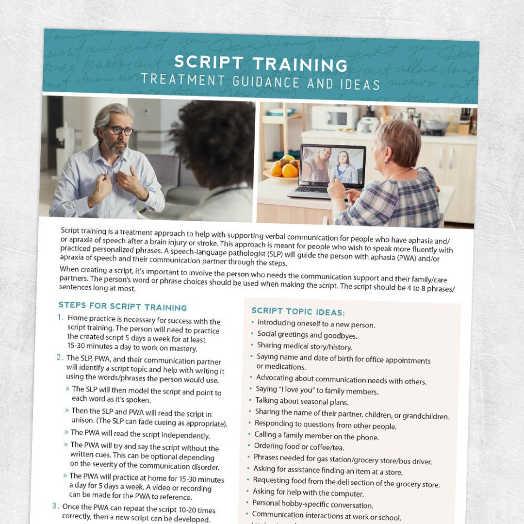 Printable Resource Script Training Treatment Guidance and Ideas - Etsy