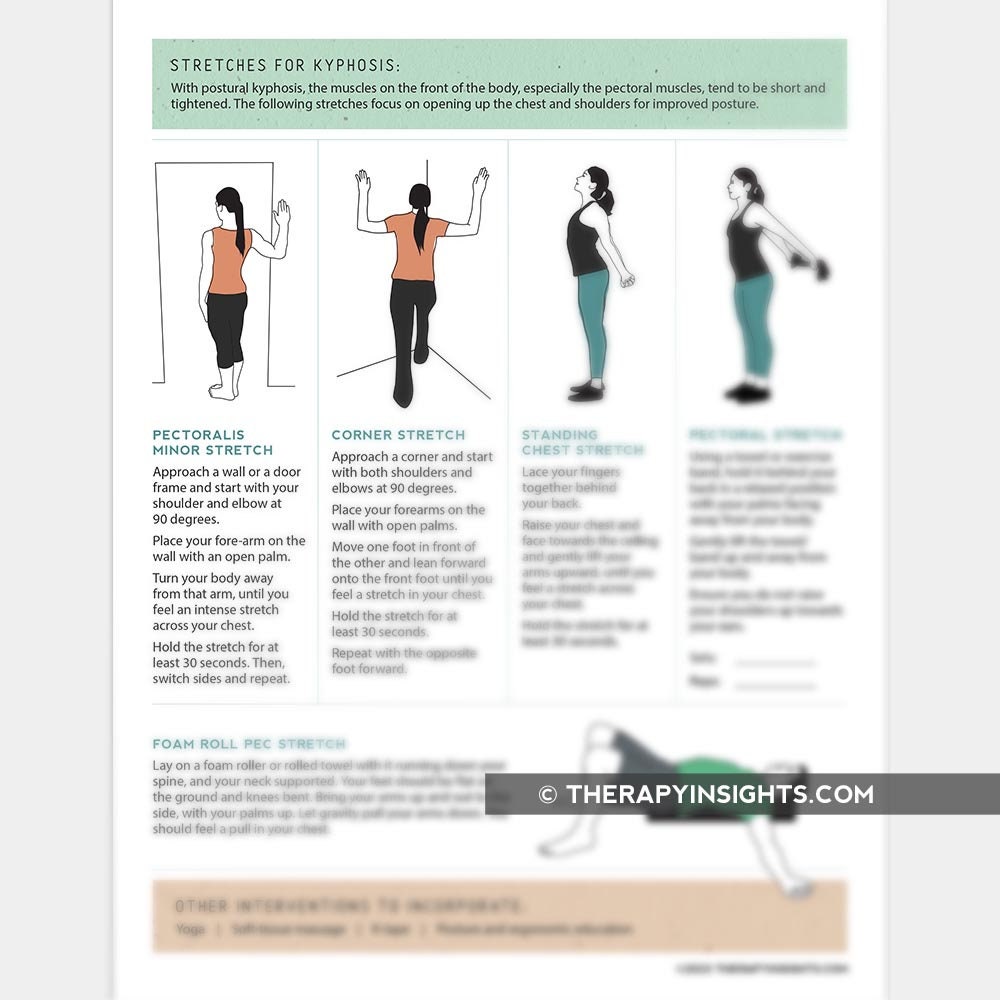 Printable Resource Exercises for Postural Kyphosis - Etsy