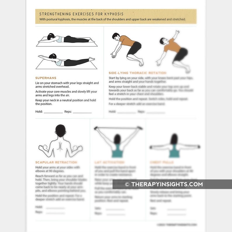 Printable Resource Exercises for Postural Kyphosis - Etsy