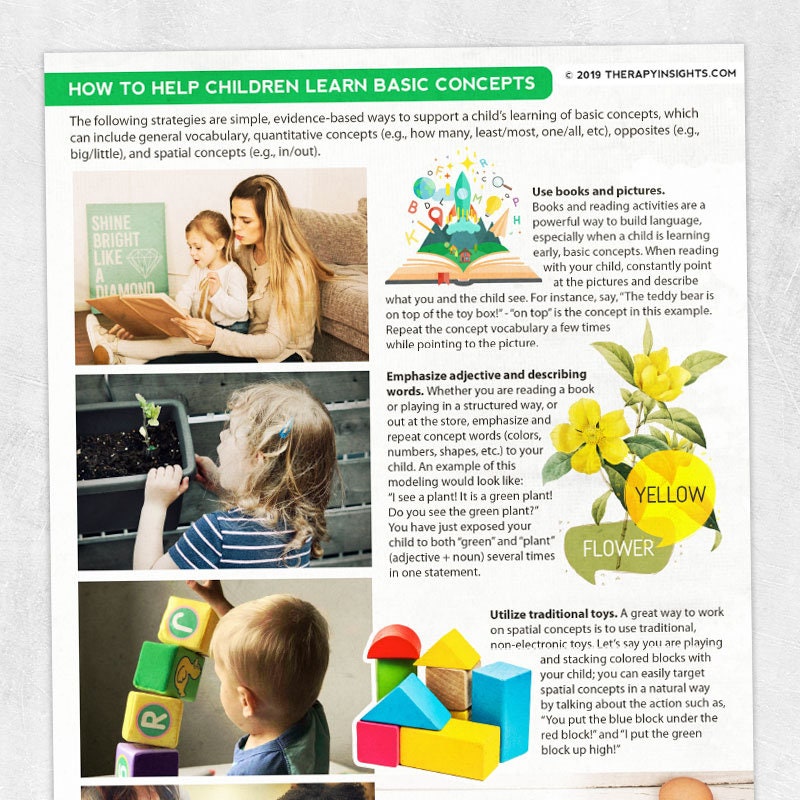 Printable Resource Helping Children Learn Basic Concepts - Etsy