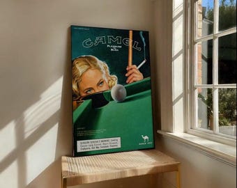 Kamel Zigarette Vintage Werbe-Plakat Retro Tabak Wand Kunst Pyropal Wand Kunst Nostalgie Werbung Wandkunst Bar Dekor