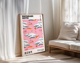 watanabe seitei koi fish print vintage japanese art print trendy japanese print seitei wall art poster