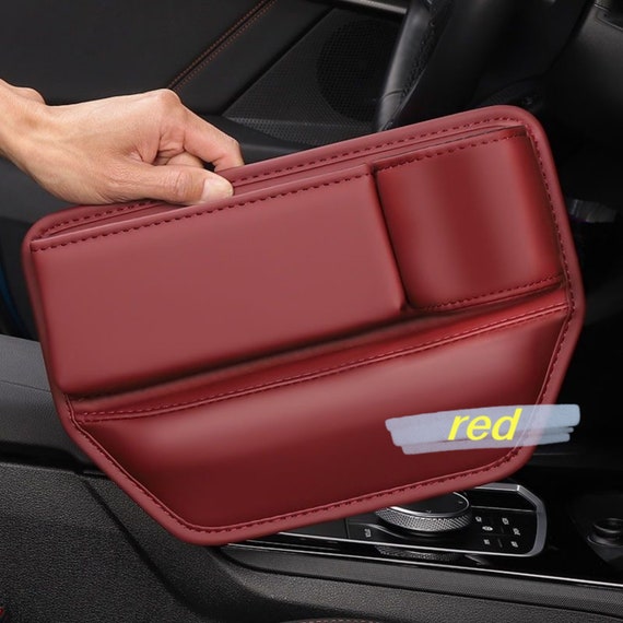 Boîte de rangement en cuir suédé pour siège de voiture