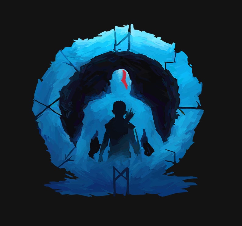 God of War Ragnarok Gaming Kratos Silhouette Shirt Atreus - Etsy