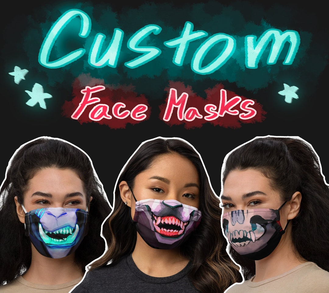 Custom Face Mask Monster Washable Reusable Nose Wire Etsy