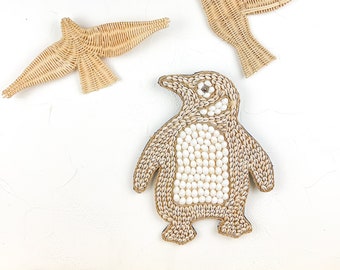 Babykamer muurhanger zeeschelp pinguïn, boho babydecor