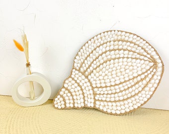 Sea Shell Snail Wall Decor: Coastal Nursery Hanging (14.5” x 10.6”)