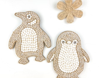 Kinderkamer muurhanger zeeschelp pinguïn, decor boho oceaan